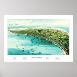 Poster Carte de Provincetown, Cape Cod de 1910