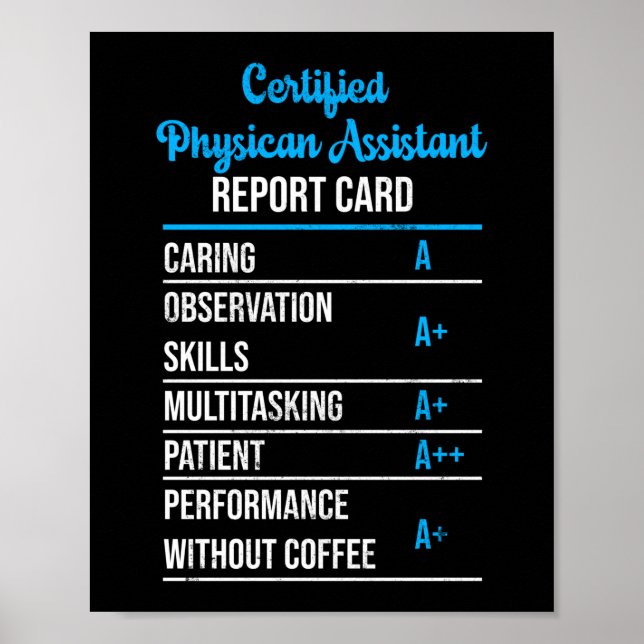 Poster Carte de rapport de l'adjoint médical certifié (Devant)