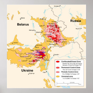 Poster Carte de rayonnement de Chernobyl de manuel de CIA