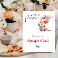 Carte de recette de Prosecco floral pour la douche