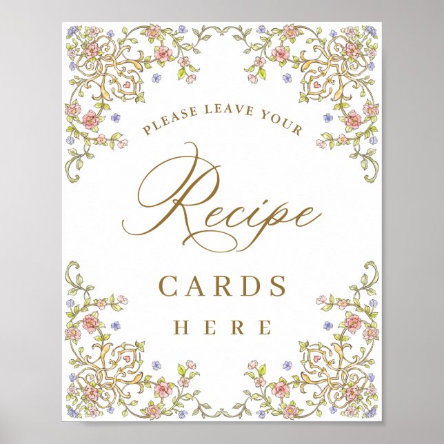 Poster Carte de recette florale de Grace victorienne orig (Devant)