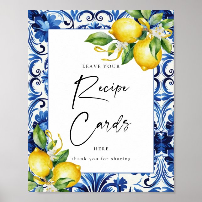 Poster Carte de recette LemonaBridal Méditerranéenne (Devant)