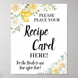 Poster Carte de recette pour la fête de mariage Lemons & 