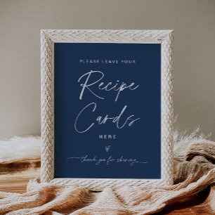 Poster Carte de recettes NEVE Navy - Laisser votre recett
