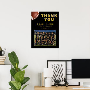 Poster Carte de remerciement pour l'entraîneur de footbal
