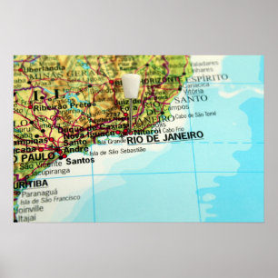Poster Carte de Rio de Janeiro