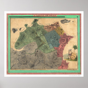 Poster Carte de Rio de Janeiro par Michellerie 1831