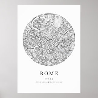 Poster Carte de Rome Italie