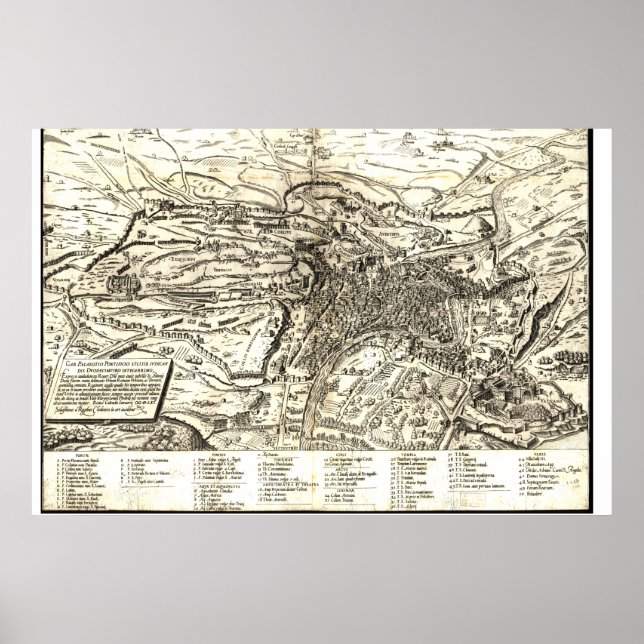 Poster Carte de Rome pendant la Renaissance (Devant)
