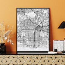 Carte de rue contemporaine de Los Angeles Californ
