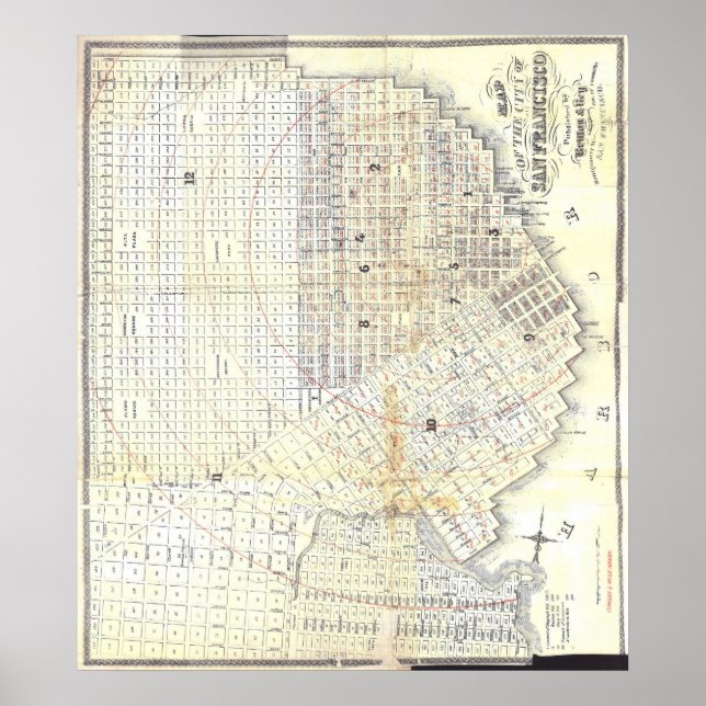 Poster Carte de San Francisco 1862 (Devant)