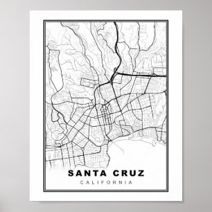 Poster Carte de Santa Cruz