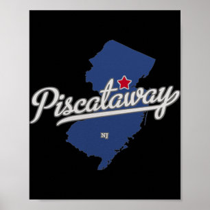 Poster Carte de Scataway New Jersey Nj