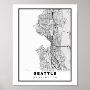 Poster Carte de Seattle