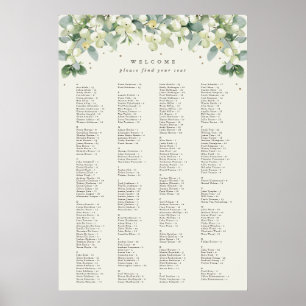 Poster Carte de siège alphabétique de 26 x 38 pouces pour