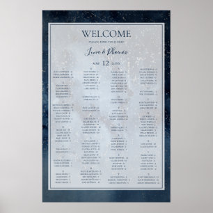 Poster Carte de siège alphabétique encadrée dans le ciel 