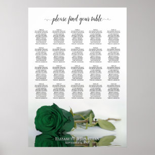 Poster Carte de siège du Mariage de table Emerald Green R