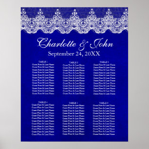 Poster Carte de siège en dentelle royale de Cobalt Poste