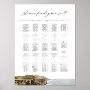 Poster Carte de siège Mariage de la ligne Skyline BIG SUR