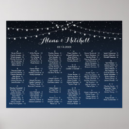 Poster Carte de siège Mariage des étoiles bleues de la Ma