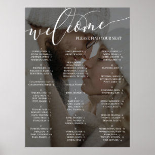 Poster Carte de siège Mariage photo de bienvenue de scrip