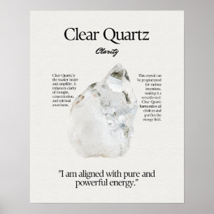 Poster Carte de signification Crystal Gem Quartz Clear