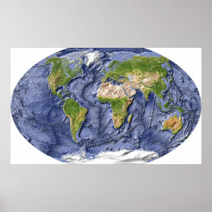 Poster Carte de soulagement du monde