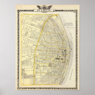 Poster Carte de St Louis City