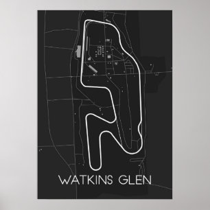 Poster Carte de suivi Watkins Glen