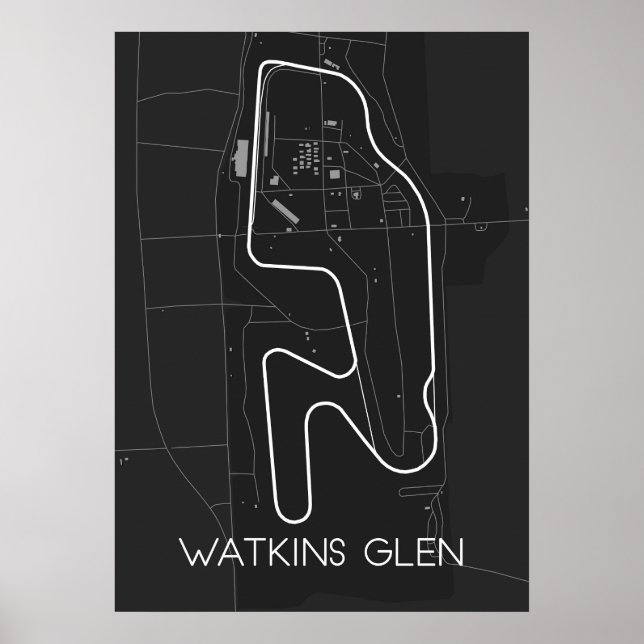 Poster Carte de suivi Watkins Glen (Devant)