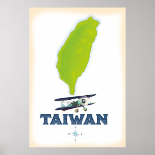 Poster Carte de Taïwan