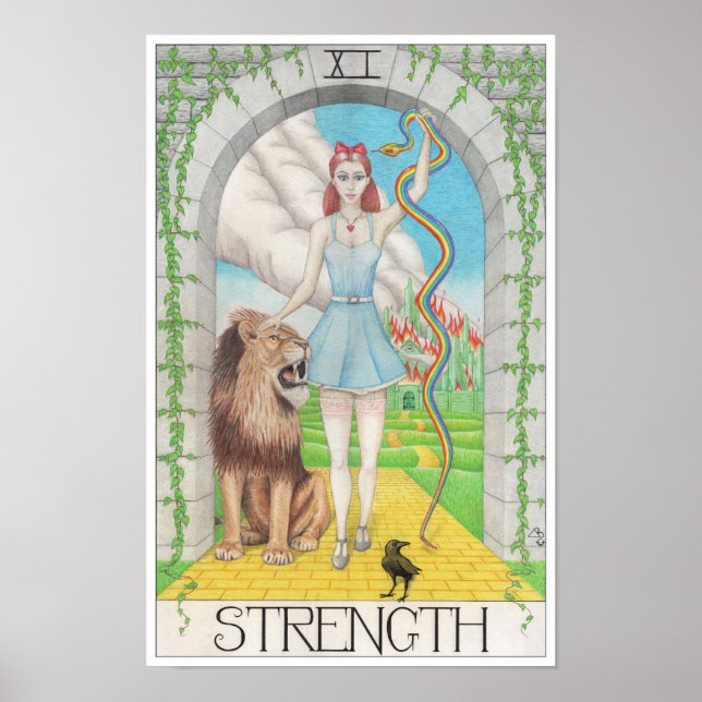 Poster carte de tarot de la force (Devant)