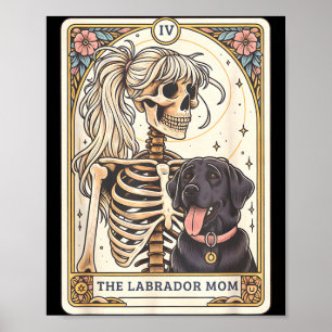 Poster Carte de tarot de maman Labrador noir Squelette de