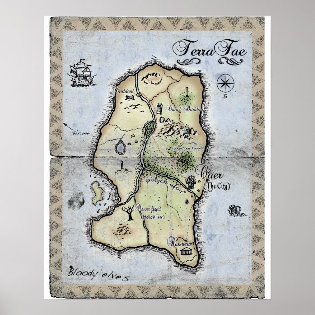 Poster Carte de TerraFae (Devant)