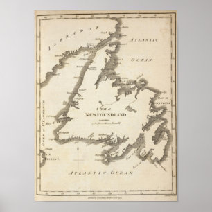 Poster Carte de Terre-Neuve