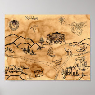 Poster Carte de trésor de Noël