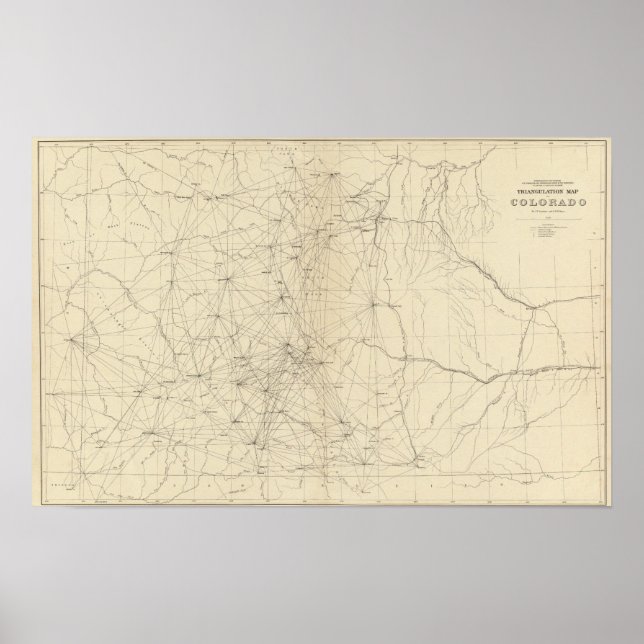 Poster Carte de triangulation du Colorado (Devant)