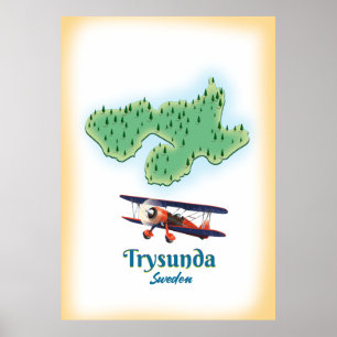 Poster Carte de Trysunda Suède