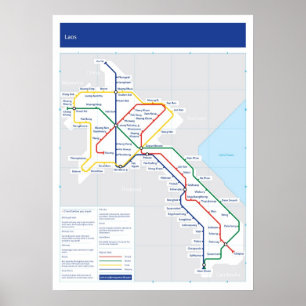 Poster Carte de tube des Laotiens