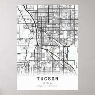 Poster Carte de Tucson
