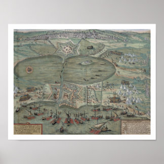 Poster Carte de Tunis, de 'Civitates Orbis Terrarum' par 