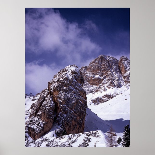 Poster Carte de vacances d'hiver Cortina D'ampezzo (Devant)