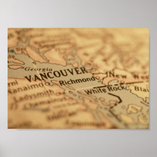 Poster Carte de Vancouver