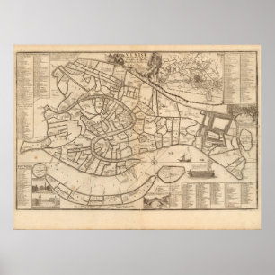 Poster Carte de Venise par Nicolas de Fer 1725