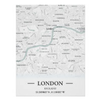 Carte de ville de style classique de Londres, Angl
