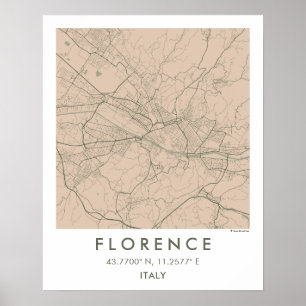 Poster Carte de ville personnalisée de Florence Italie af