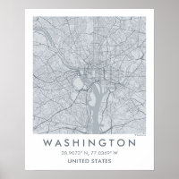 Carte de ville personnalisée de Washington DC - Af