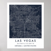 Carte de ville personnalisée Las Vegas Nevada affi