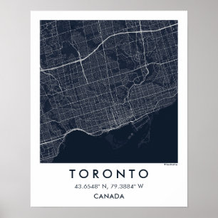 Poster Carte de ville personnalisée Toronto Canada affich