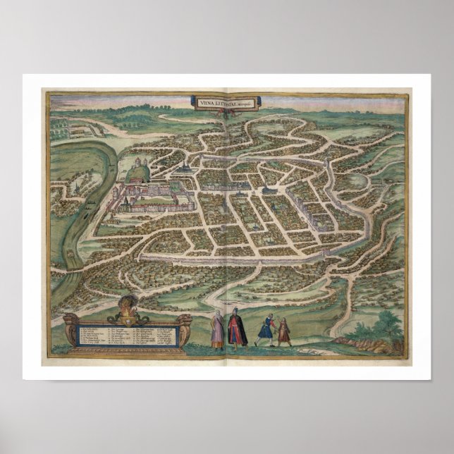 Poster Carte de Vilnius, Lituanie, de 'Civitates Orbis T (Devant)